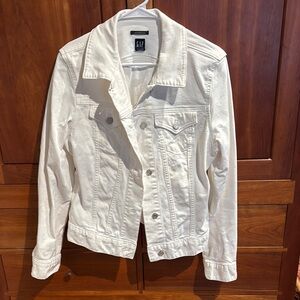 GAP White Denim Jacket L